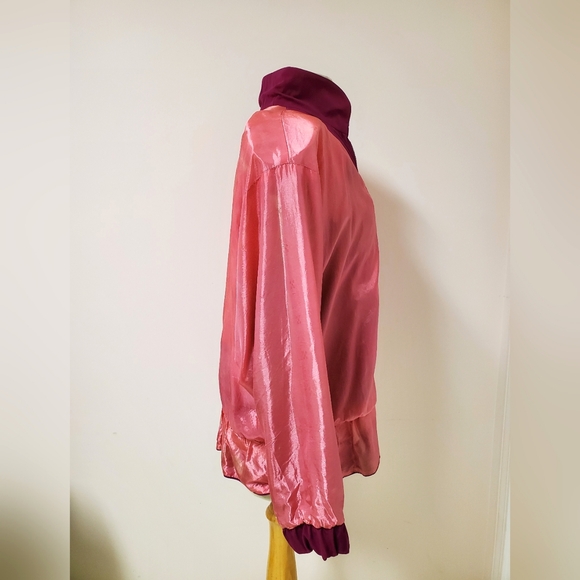 Vintage 80s Magenta Patchwork Bomber Jacket - Picture 7 of 10